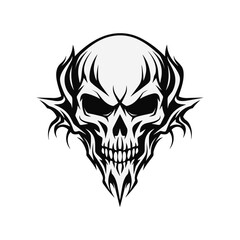 Artistic vector of a skull illustration. Suitable for tattoo, design, and logo.