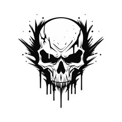 Artistic vector of a skull illustration. Suitable for tattoo, design, and logo.