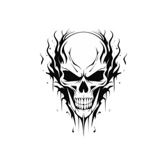 Artistic vector of a skull illustration. Suitable for tattoo, design, and logo.
