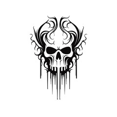 Artistic vector of a skull illustration. Suitable for tattoo, design, and logo.