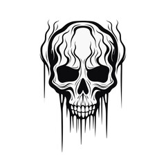 Artistic vector of a skull illustration. Suitable for tattoo, design, and logo.
