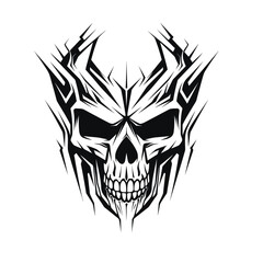 Artistic vector of a skull illustration. Suitable for tattoo, design, and logo.