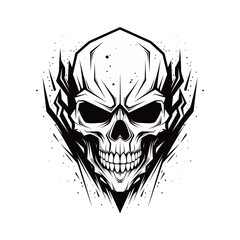 Artistic vector of a skull illustration. Suitable for tattoo, design, and logo.