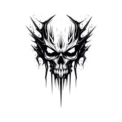 Artistic vector of a skull illustration. Suitable for tattoo, design, and logo.