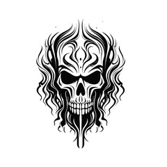 Artistic vector of a skull illustration. Suitable for tattoo, design, and logo.
