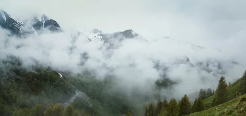 Poster Vallée de la blanche dans la brume, Parc du Queyras, Hautes Alpes France  © Gilles-Barattini