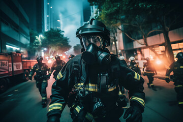 First responders, including police, paramedics, and firefighters, working together during a simulated anti-terrorism training exercise. Generative AI