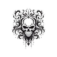 Artistic vector of a skull illustration. Suitable for tattoo, design, and logo.