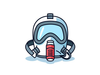 Doodle Resuscitation mask, cartoon sticker, sketch, vector, Illustration, minimalistic