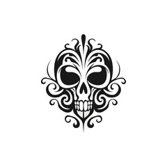 Artistic vector of a skull illustration. Suitable for tattoo, design, and logo.