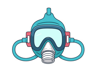 Doodle Resuscitation mask, cartoon sticker, sketch, vector, Illustration, minimalistic