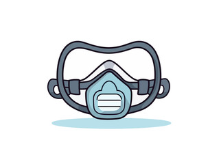 Doodle Resuscitation mask, cartoon sticker, sketch, vector, Illustration, minimalistic