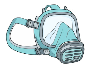 Doodle Resuscitation mask, cartoon sticker, sketch, vector, Illustration, minimalistic
