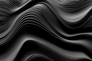 Contemporary, monochrome pattern resembling waves on a smooth surface. Generative AI