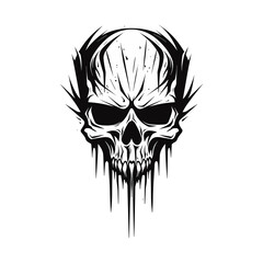Artistic vector of a skull illustration. Suitable for tattoo, design, and logo.
