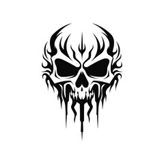 Artistic vector of a skull illustration. Suitable for tattoo, design, and logo.