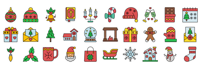 Christmas Day icon pack set 