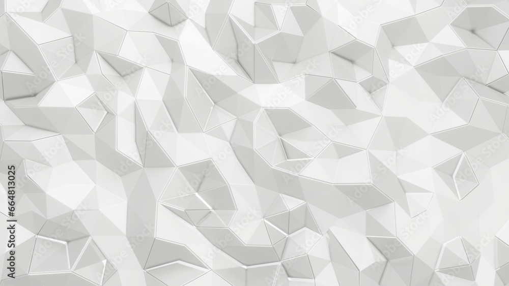 Poster 3d rendering of abstract white polygon background