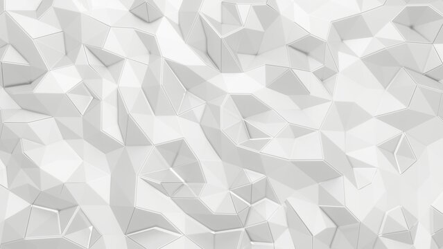 3d rendering of abstract white polygon background