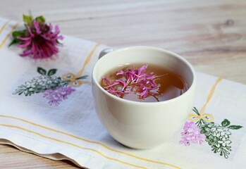 Herbal tea from Monarda didyma, also called bergamot or beebalm. Sweet smelling tea with bergamot...