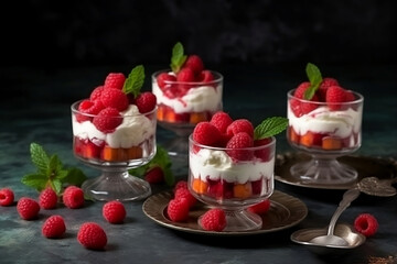 Obraz na płótnie Canvas dessert with strawberry and cream. 