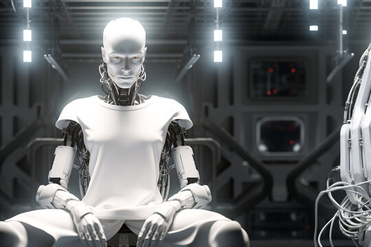 White shirt mockup, cyborg in plain white tshirt, cloting mockups, white tshirt