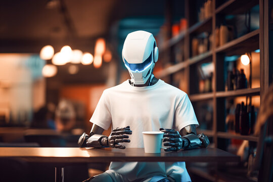 White shirt mockup, cyborg in plain white tshirt, cloting mockups, white tshirt