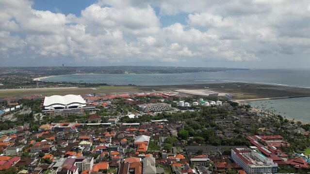 Aerial view of Denpasar airport, Bali, Indonesia