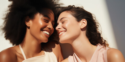 Portrait of Two Women With Different Skin Tones