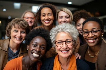 a group of women smiling