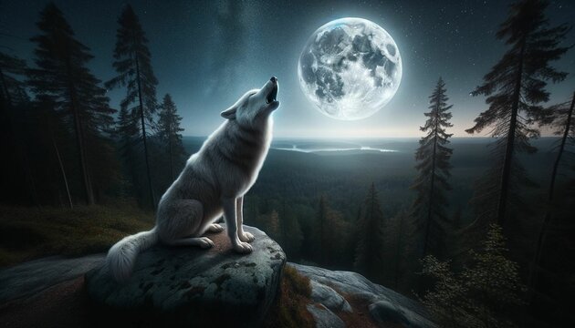 a wolf howling