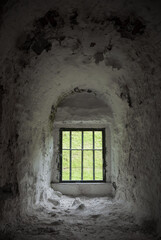 Fototapeta na wymiar Window at Fort Lennox National Historic Site in Canada