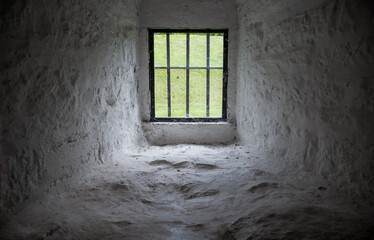 Fototapeta na wymiar Window at Fort Lennox National Historic Site in Canada