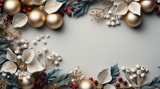 Blank Festive Rectangular Christmas Frame Background, Merry Christmas Background , Hd Background