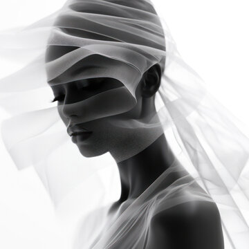 portrait of a person with a veil