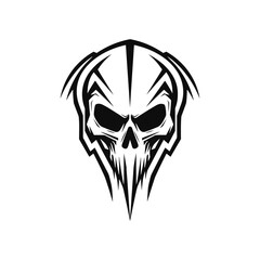 Artistic vector of a skull illustration. Suitable for tattoo, design, and logo.
