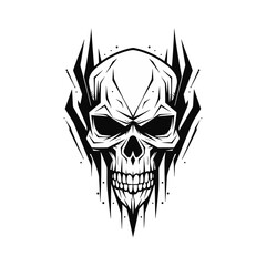 Artistic vector of a skull illustration. Suitable for tattoo, design, and logo.