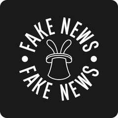 Fake news. Image of a magician s top hat on a black background.