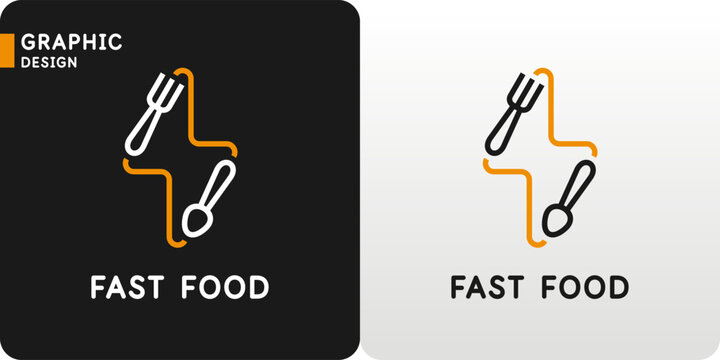 The icon designates food in a cafe. The image is a fast food. Vector illustration in a simple style.