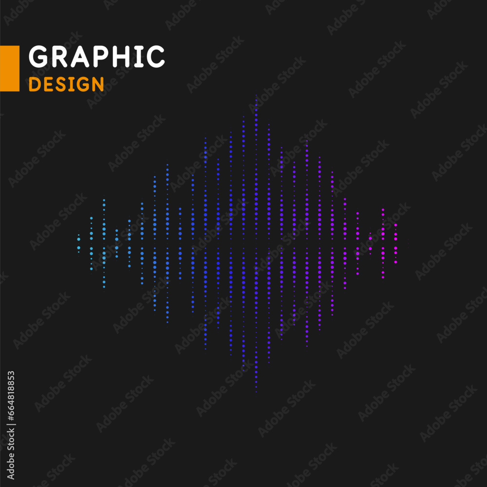 Poster vector illustration of a musical wave in the form of an equalizer. drawing of a sound wave. an eleme