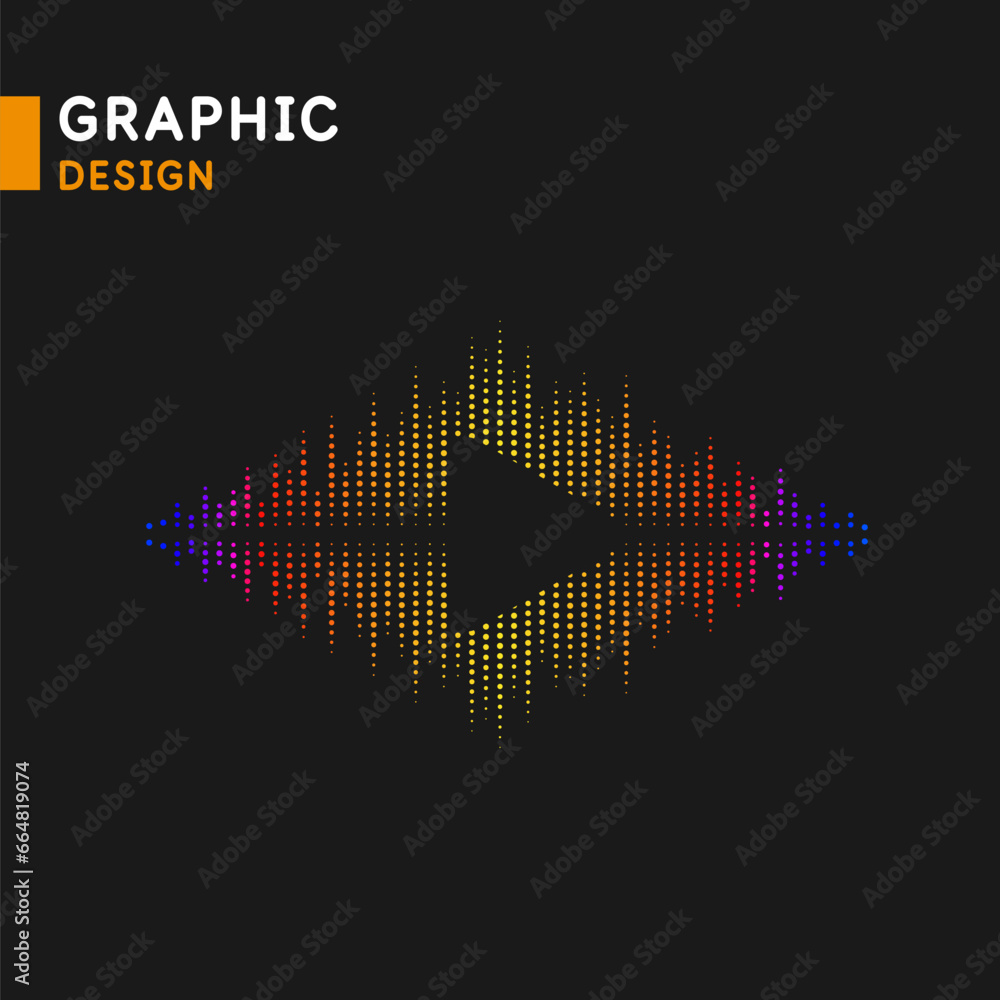 Poster vector illustration of a musical wave in the form of an equalizer. drawing of a sound wave. an eleme