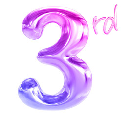 3 rd anniversary - gradient number anniversary