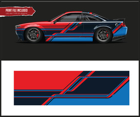 Race car wrap design vector for vehicle vinyl sticker