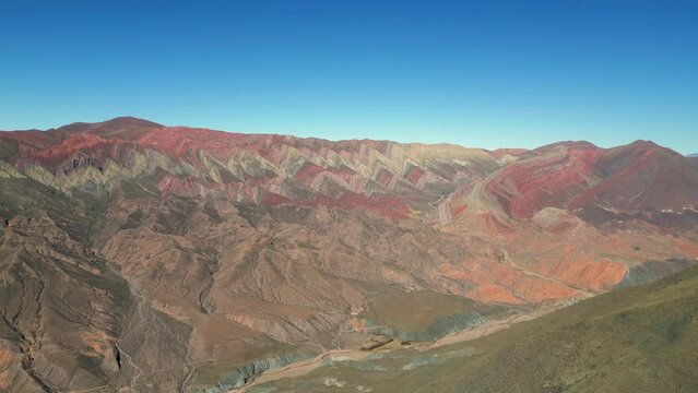Hornocal peaks, a colorful natural geological formation at Jujuy, Argentina