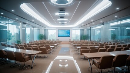 Interior design modern large conference hall.
