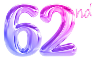 62 nd anniversary - gradient number anniversary