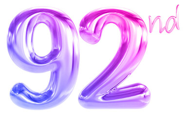 92 nd anniversary - gradient number anniversary