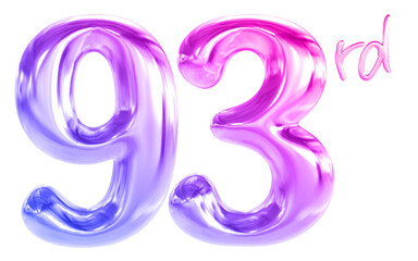 93 rd anniversary - gradient number anniversary