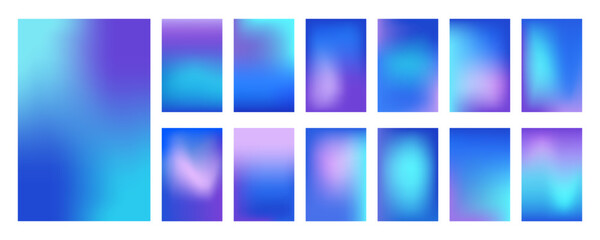 Winter colored gradient. Simple gradient background set