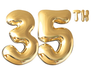 35 th anniversary - gold number anniversary